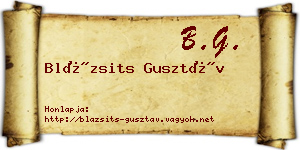 Blázsits Gusztáv névjegykártya